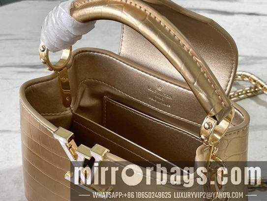 LV Replica Bags Capucines N81190金色 紫色鳄鱼贝母21x14x8cm gf