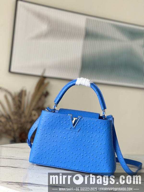 LV Replica Bags Capucines M95393绿 蓝色鸵鸟31.5x20x11cm gf