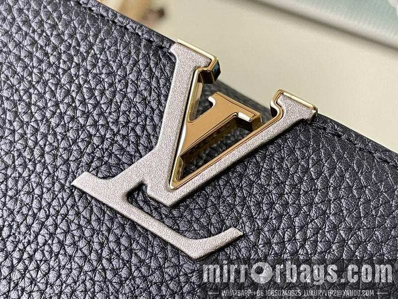 LV Replica Bags Capucines M21121黑拼银织带27x18x9cm gf