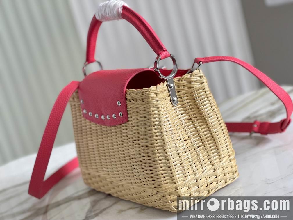 LV Replica Bags Capucines M55011 48865玫红竹篮27x20x9cm gf