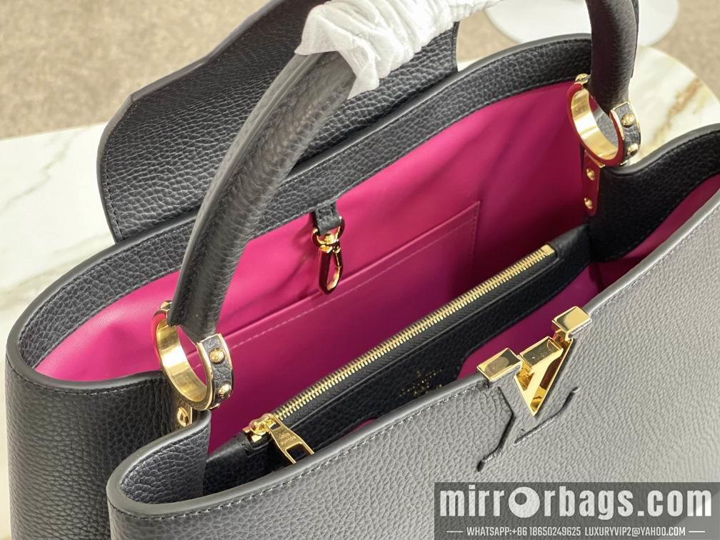LV Replica Bags Capucines M42259 M48865黑色金扣36x23x14cm gf