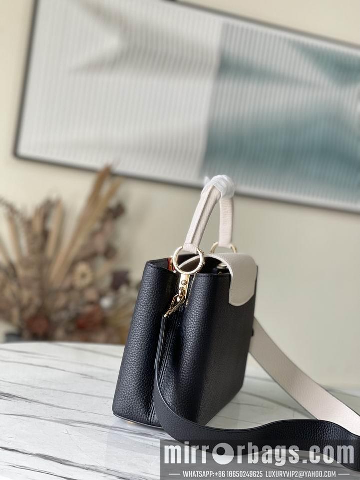 LV Replica Bags Capucines M48865黑拼奶白31.5x20x11cm gf