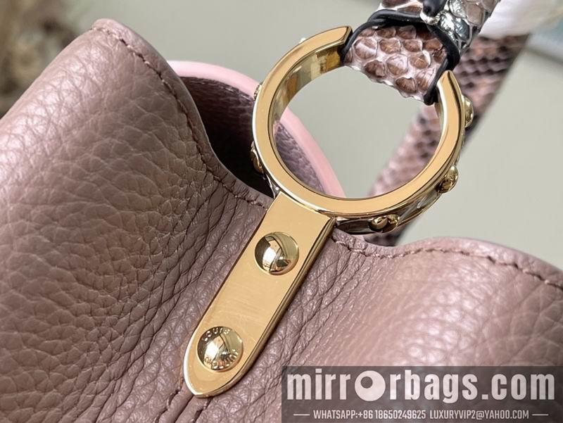 LV Replica Bags Capucines M99336拼色配蟒蛇金扣31.5x20x11cm gf