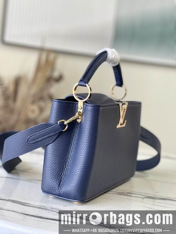 LV Replica Bags Capucines M21150深蓝拼贝母27x18x9cm gf