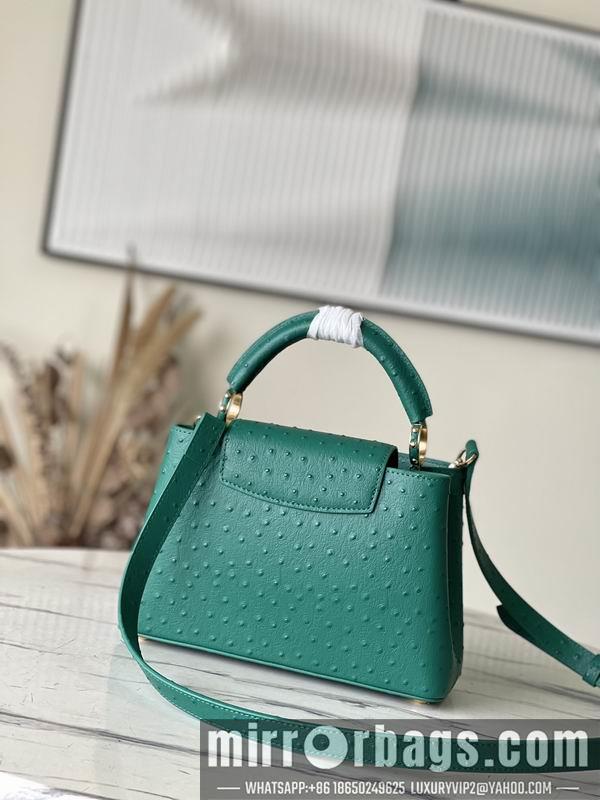 LV Replica Bags Capucines M95393绿 蓝色鸵鸟27x21x10cm gf