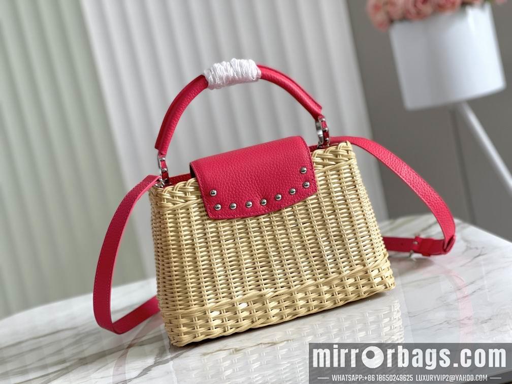LV Replica Bags Capucines M55011 48865玫红竹篮27x20x9cm gf