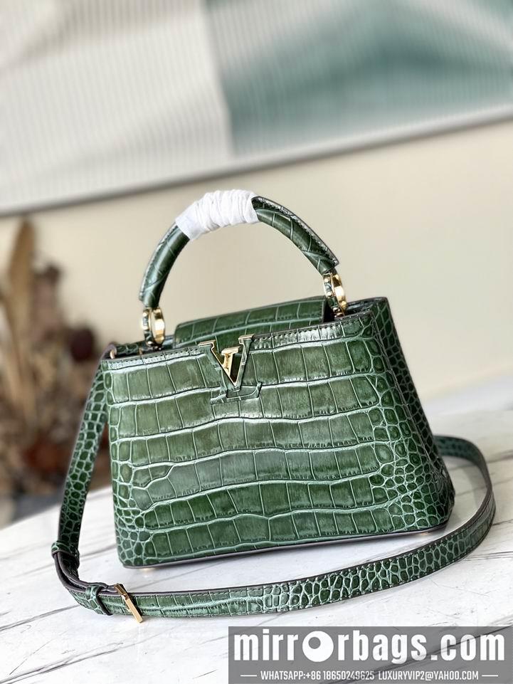 LV Replica Bags Capucines N93163复古绿鳄鱼27x18x9cm gf