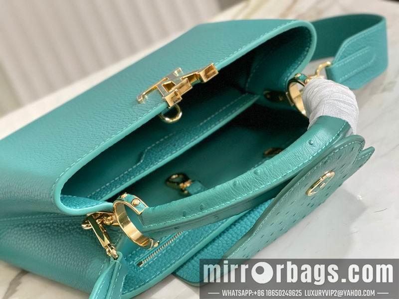 LV Replica Bags Capucines M21164绿鸵鸟拼贝母 27x18x9cm gf