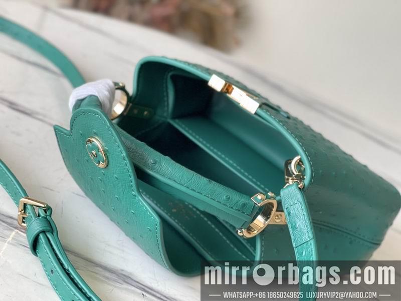 LV Replica Bags Capucines M95393绿 蓝色鸵鸟21x14x8cm gf