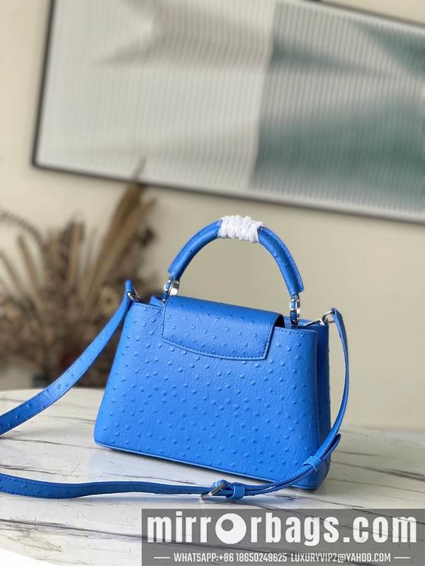 LV Replica Bags Capucines M95393绿 蓝色鸵鸟27x21x10cm gf
