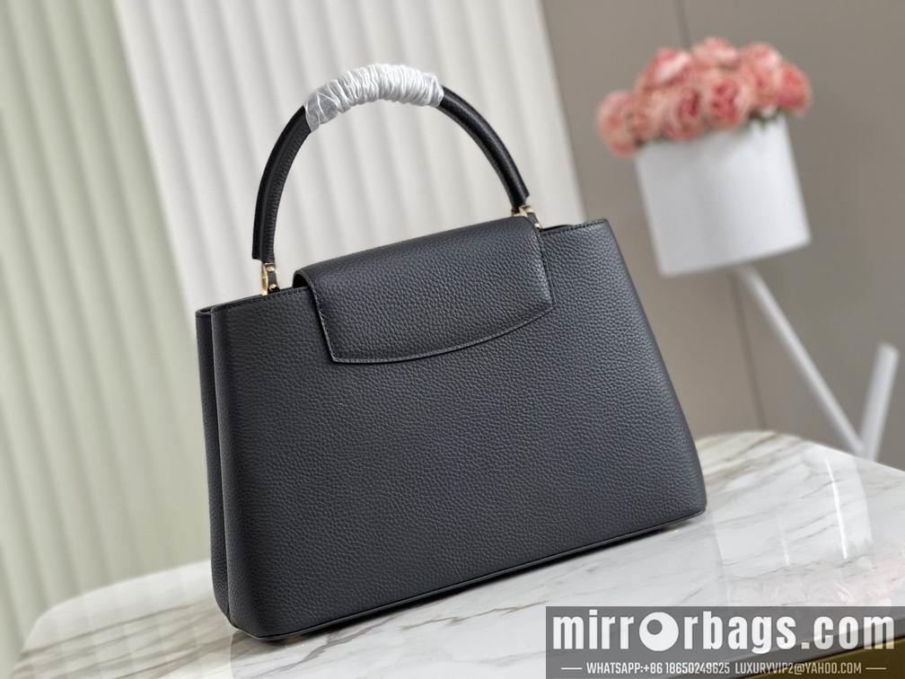 LV Replica Bags Capucines M42259 M48865黑色金扣36x23x14cm gf