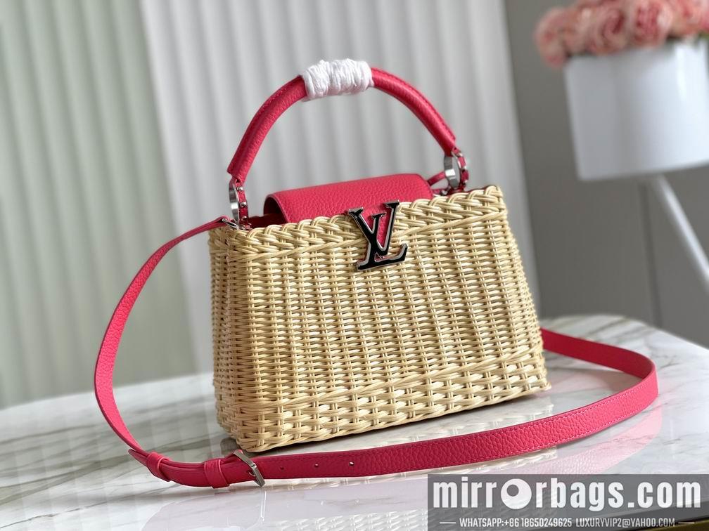 LV Replica Bags Capucines M55011 48865玫红竹篮27x20x9cm gf