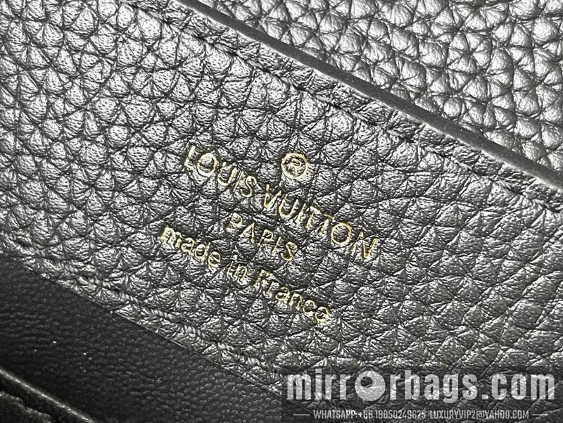 LV Replica Bags Capucines M21121黑拼银织带21x14x8cm gf