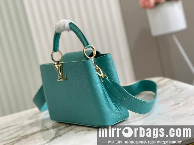 LV Replica Bags Capucines M21164绿鸵鸟拼贝母 27x18x9cm gf