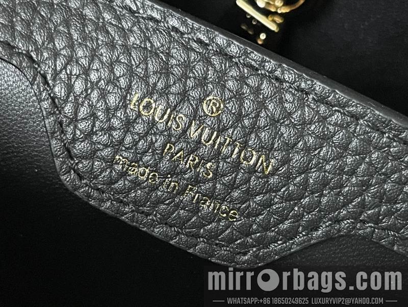 LV Replica Bags Capucines M21121黑拼银织带27x18x9cm gf