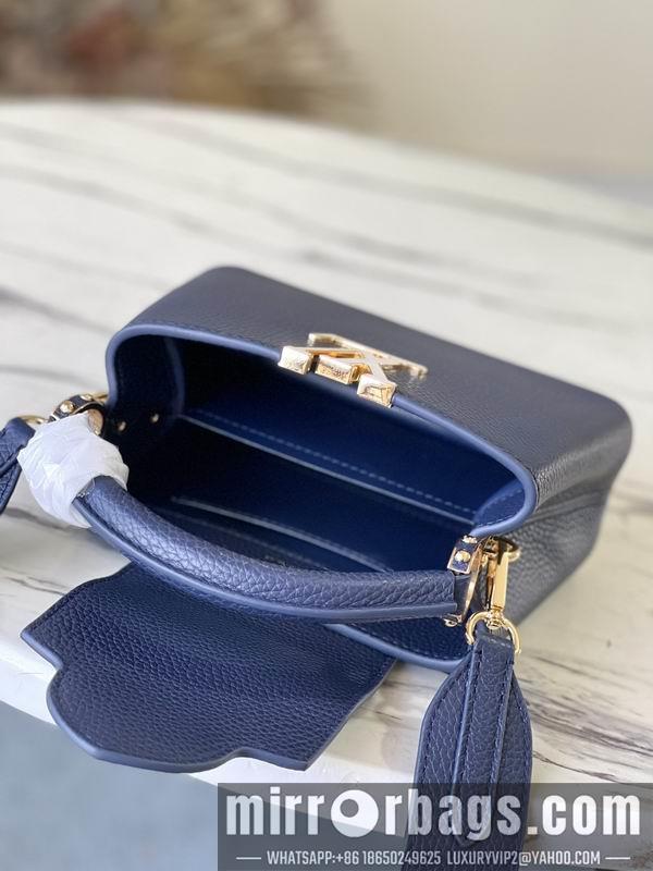 LV Replica Bags Capucines M21150深蓝拼贝母21x14x8cm gf
