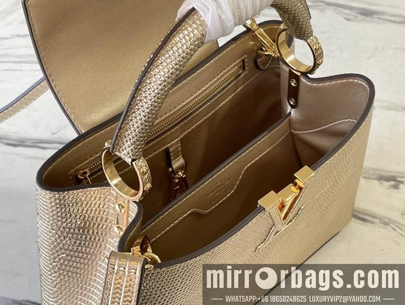 LV Replica Bags Capucines M48865金色蜥蜴27x18x9cm gf