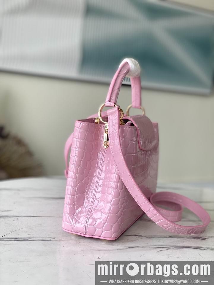 LV Replica Bags Capucines N93163 M48865粉鳄鱼纹 27x18x9cm gf