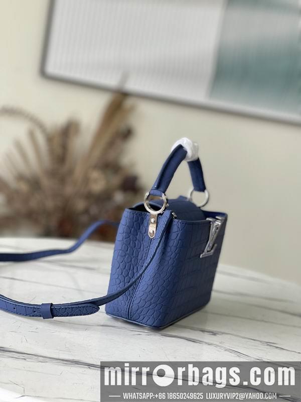 LV Replica Bags Capucines N93163雾蓝鳄鱼纹21x14x8cm gf
