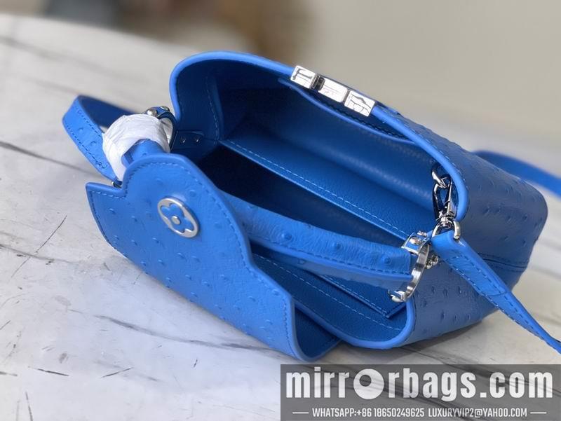 LV Replica Bags Capucines M95393绿 蓝色鸵鸟21x14x8cm gf