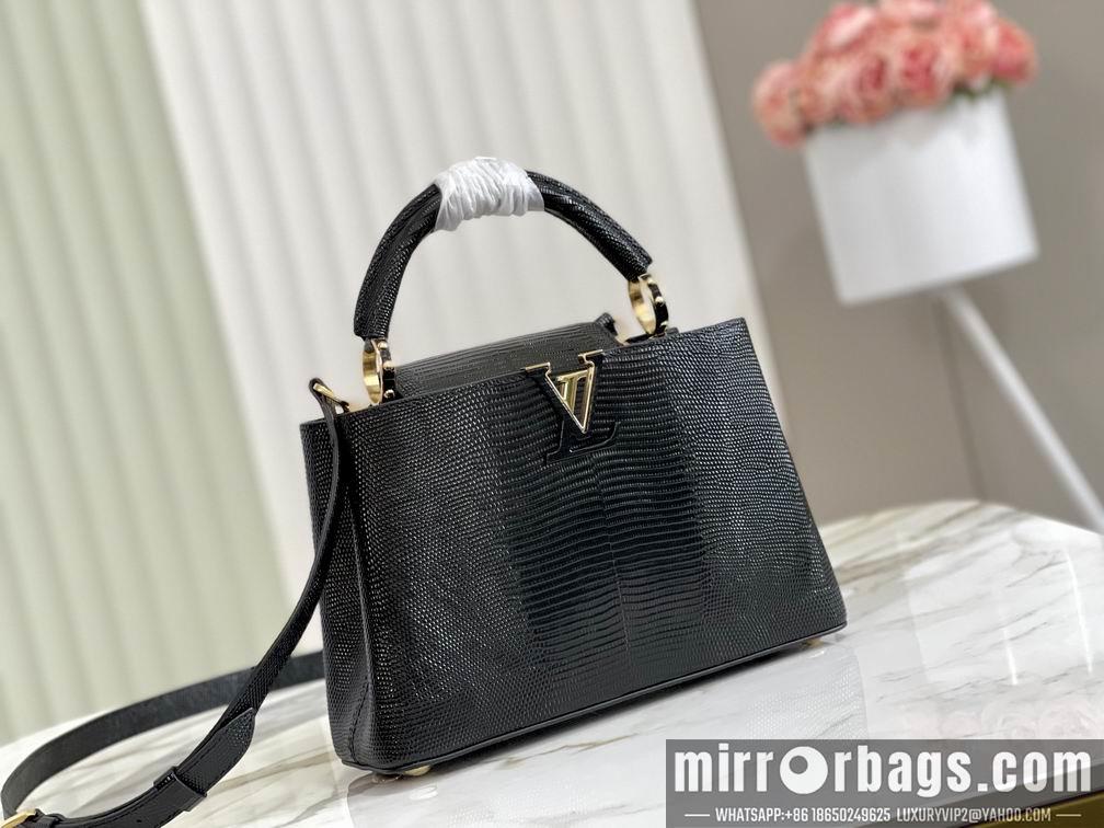 LV Replica Bags CapucinesBB N98093蜥蜴纹27x18x9cm gf