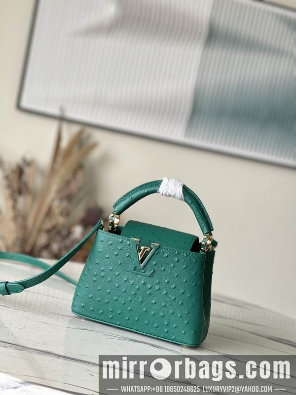 LV Replica Bags Capucines M95393绿 蓝色鸵鸟21x14x8cm gf