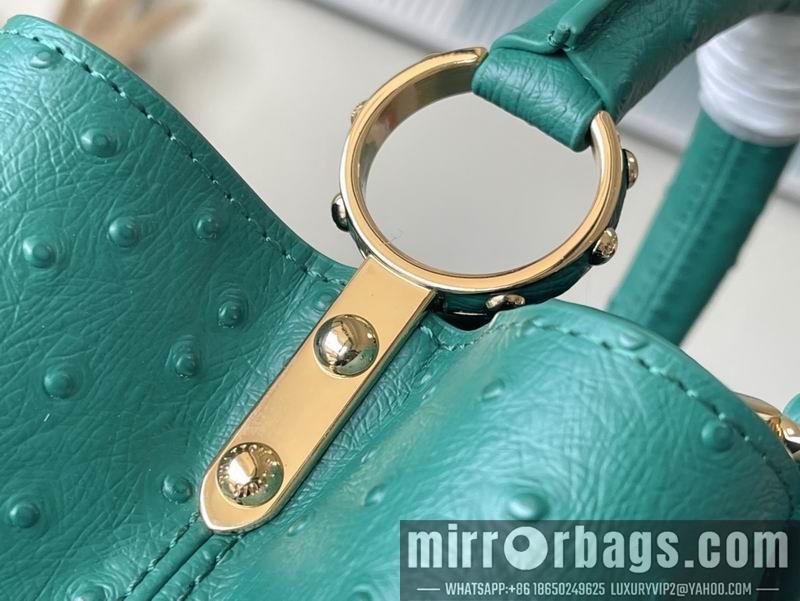 LV Replica Bags Capucines M95393绿 蓝色鸵鸟27x21x10cm gf