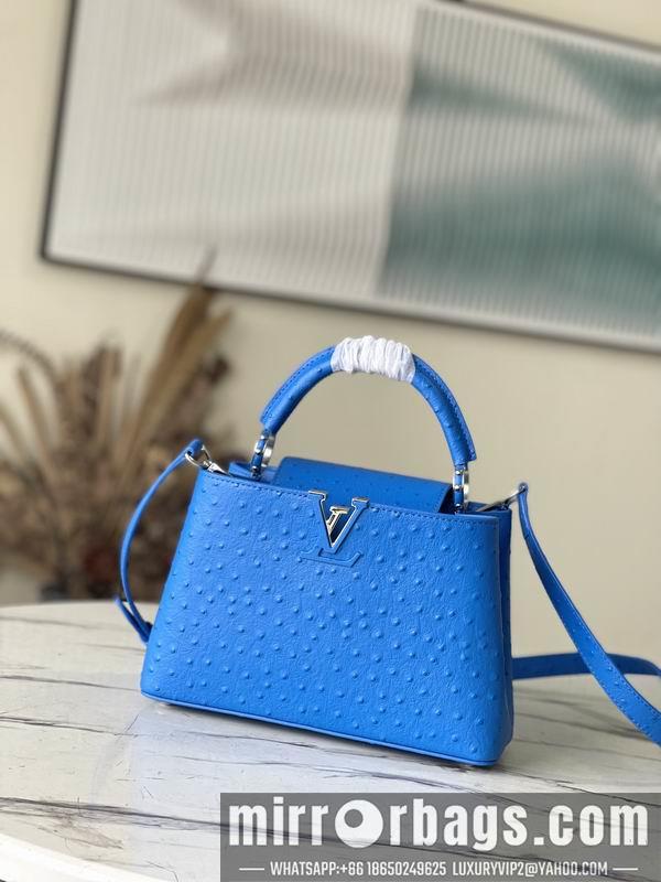 LV Replica Bags Capucines M95393绿 蓝色鸵鸟27x21x10cm gf