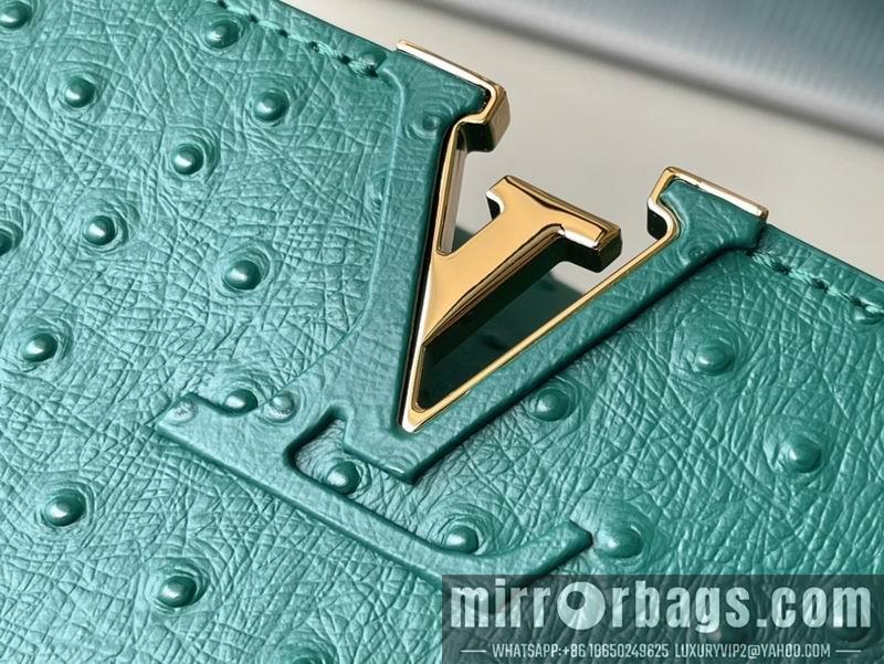 LV Replica Bags Capucines M95393绿 蓝色鸵鸟27x21x10cm gf