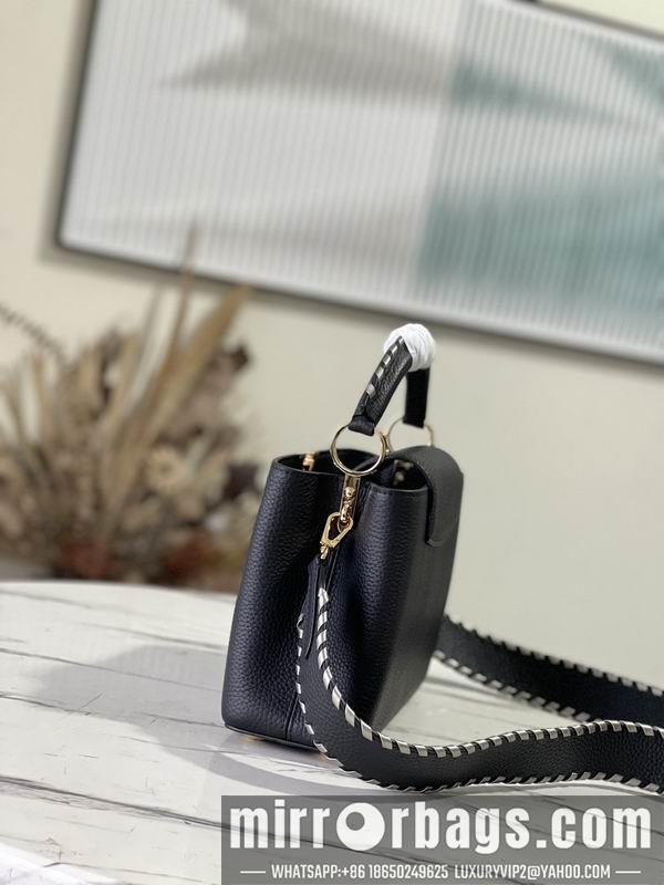LV Replica Bags Capucines M21121黑拼银织带27x18x9cm gf
