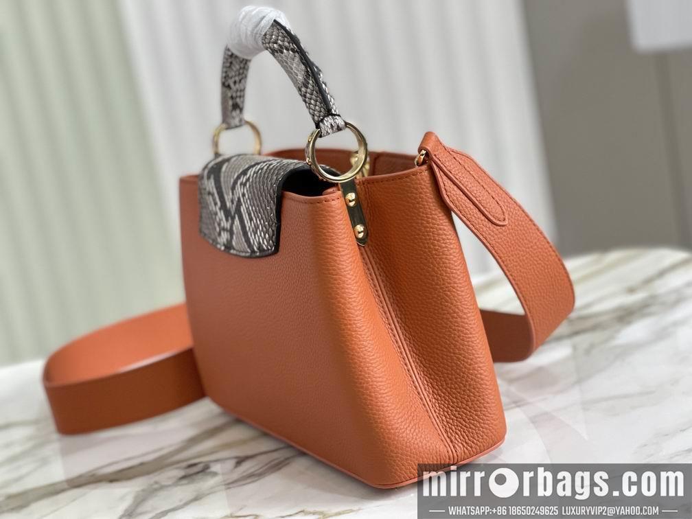 LV Replica Bags Capucines N99387 M48865焦糖蛇肩27x18x9cm gf