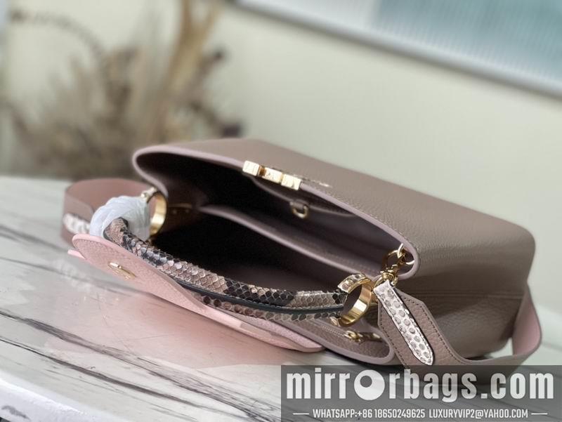 LV Replica Bags Capucines M99336拼色配蟒蛇金扣31.5x20x11cm gf