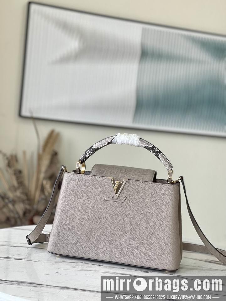 LV Replica Bags Capucines N92802淡咖色蛇31.5x20x11cm gf