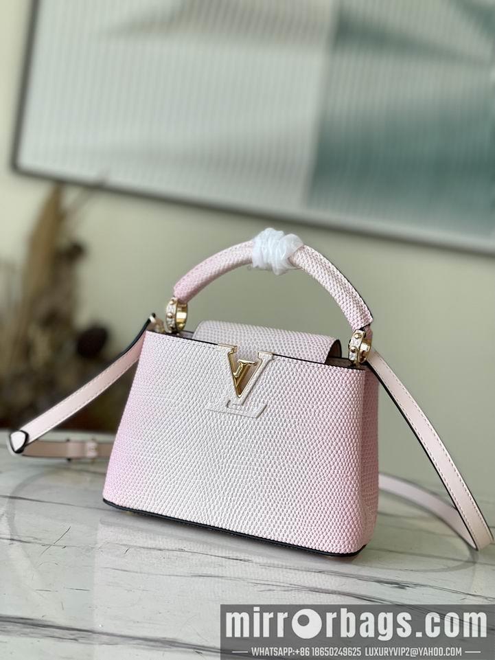 LV Replica Bags Capucines M48865渐变粉蜥蜴21x14x8cm gf