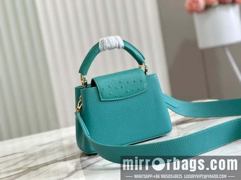 LV Replica Bags Capucines M21164绿鸵鸟拼贝母 21x14x8cm gf