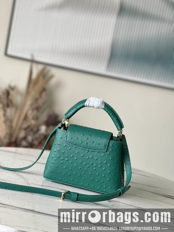 LV Replica Bags Capucines M95393绿 蓝色鸵鸟21x14x8cm gf