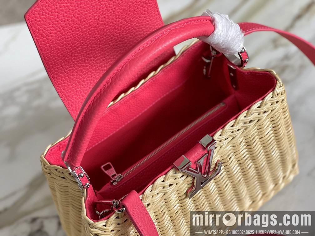 LV Replica Bags Capucines M55011 48865玫红竹篮27x20x9cm gf