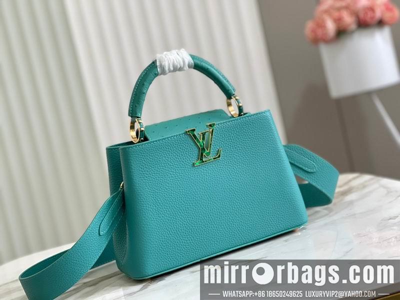 LV Replica Bags Capucines M21164绿鸵鸟拼贝母 27x18x9cm gf