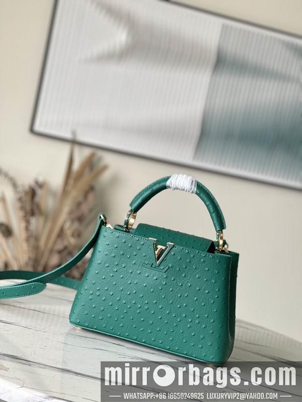 LV Replica Bags Capucines M95393绿 蓝色鸵鸟27x21x10cm gf