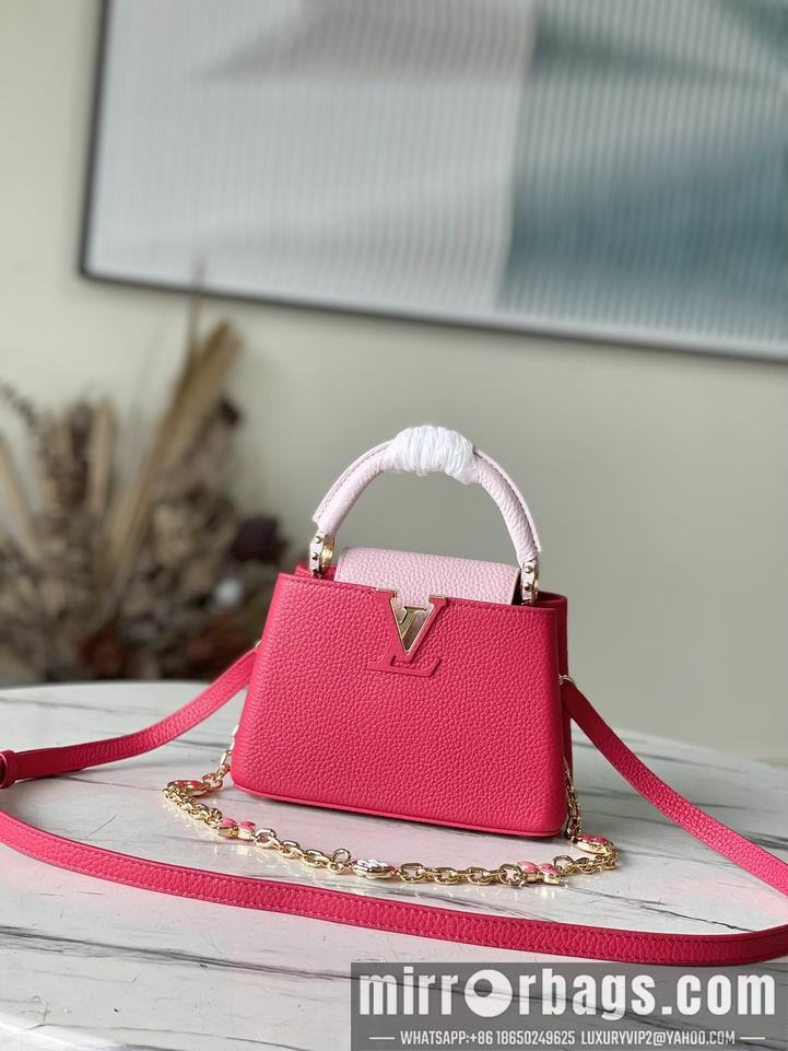 LV Replica Bags M20845玫红拼色珐琅花21x14x8cm gf