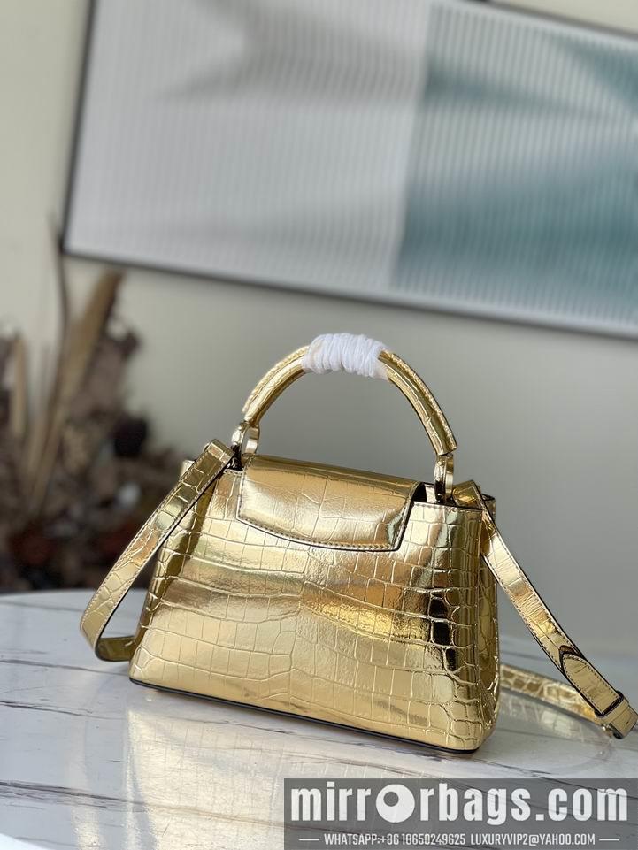 LV Replica Bags Capucines N93163亮金鳄鱼纹 27x18x9cm gf