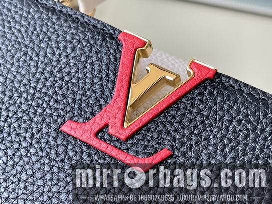 LV Replica Bags Capucines M48865黑拼奶白27x18x9cm gf
