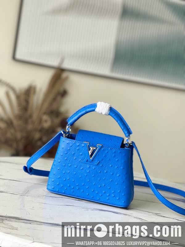 LV Replica Bags Capucines M95393绿 蓝色鸵鸟21x14x8cm gf
