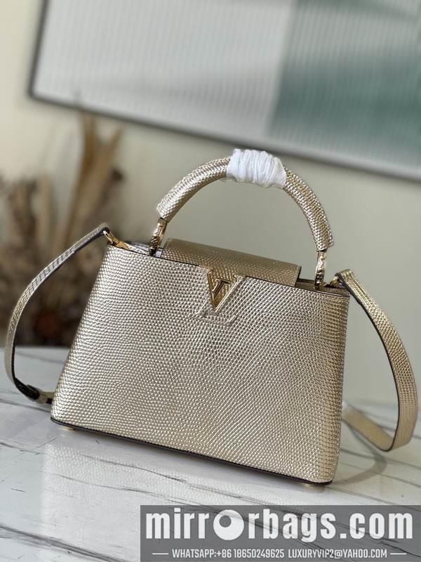 LV Replica Bags Capucines M48865金色蜥蜴27x18x9cm gf