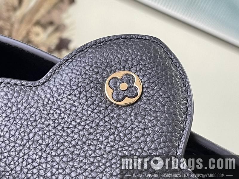 LV Replica Bags Capucines M21121黑拼银织带27x18x9cm gf