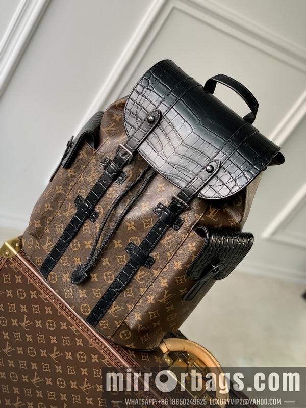 LV Replica Bags Christopher M93489老花配鳄鱼纹 41x47x13cm gf