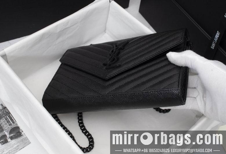 YSL Replica Bags WN01740黑色（金银黑扣） 22.5X14X4