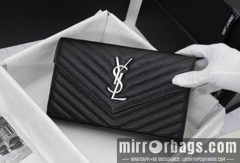 YSL Replica Bags WN01740黑色（金银黑扣） 22.5X14X4