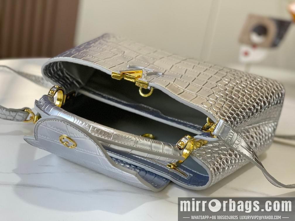 1:1 Louis Vuitton Bags N92967复古银色鳄鱼纹31.5x20x11cm cs