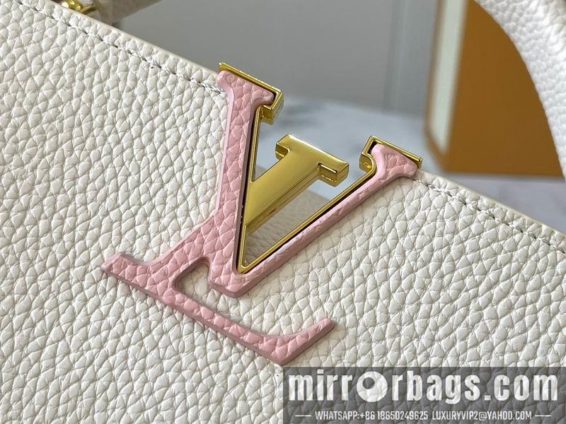1:1 Louis Vuitton Bags Capucines M21127珍珠白色编织27x18x9cm ss